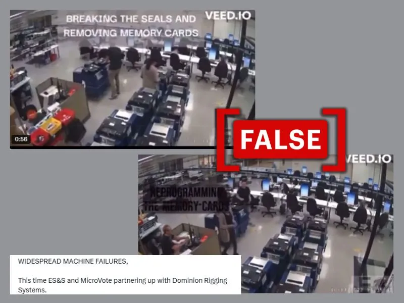 Old, unrelated video shared as voting machines being 'rigged' in Pennsylvania