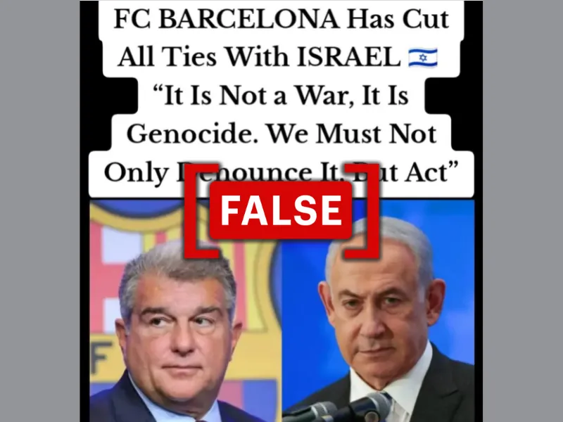 FC Barcelona did not say it would cut ties with Israel