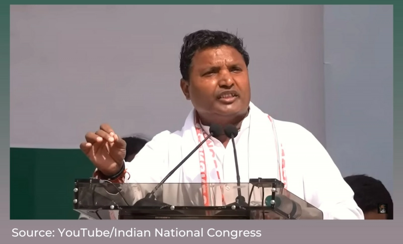 Clipped video shared to falsely claim Indian Youth Congress leader Srinivas BV called Smriti Irani a 'witch'