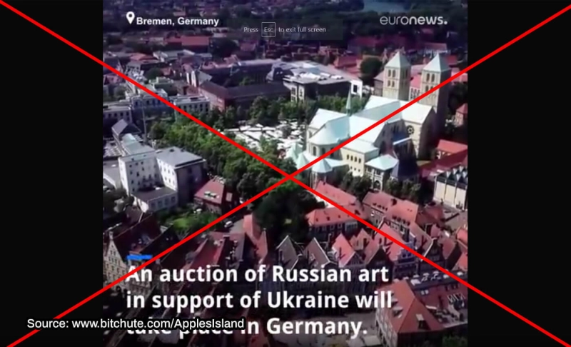 False: Euronews reported that an auction house in Germany is raising funds for Ukraine's armed forces by destroying art.