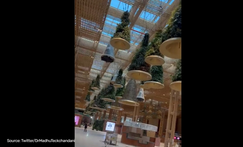 False: A video shows Donyi Polo Airport made of Bamboo in Arunachal Pradesh.