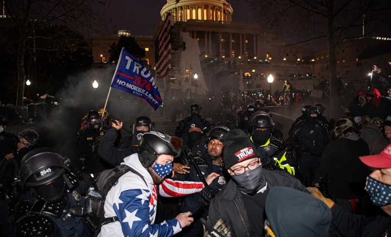 True: A Trump aide was charged with assault at the Capitol riot.