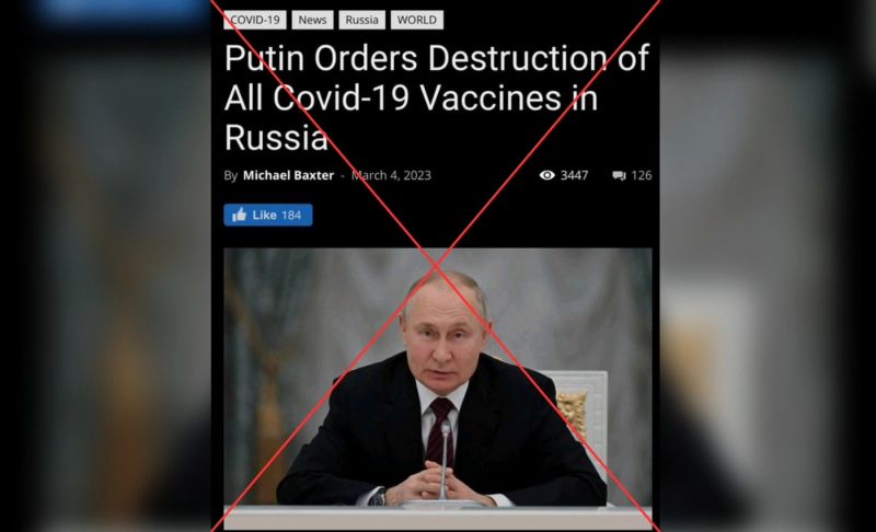 False: President Vladimir Putin has ordered the destruction of all COVID-19 vaccines in Russia.