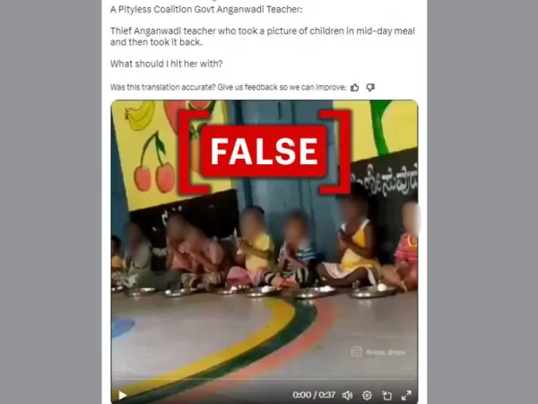 Video from Karnataka shared as Andhra Pradesh government worker taking eggs from children