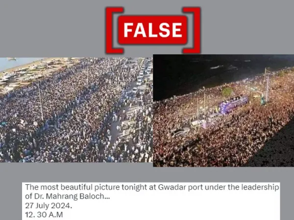 Old, unrelated images shared as 'crowd at Baloch National Gathering' in Gwadar Port