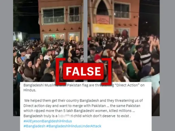 Video from Canada edited to claim it shows Bangladeshi Muslims 'threatening' Hindus