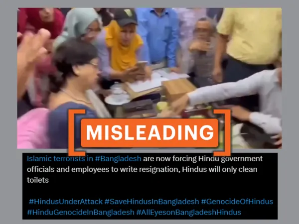 Video of Bangladesh govt college principal resigning given false communal spin