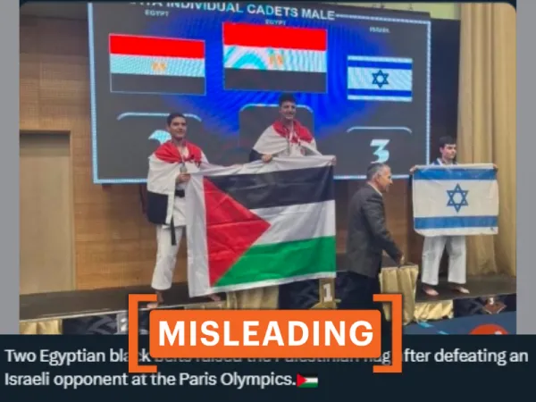 2022 Karate Championship photo shared as 'Palestinian flag raised at Paris Olympics'