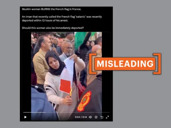 No, video of ‘Muslim’ woman burning the French flag is not from France