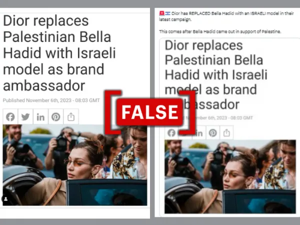 No, Dior has not replaced Bella Hadid with an Israeli model for supporting Palestine