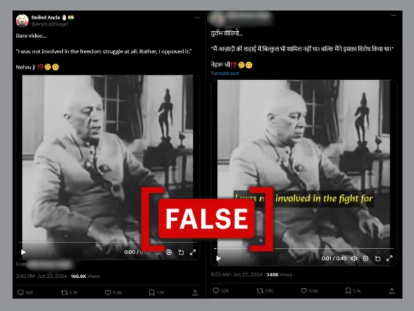 Did Jawaharlal Nehru say he had 'no part in India’s freedom movement'? No, viral clip is edited