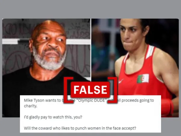 No, Mike Tyson did not say he would fight Algerian boxer Imane Khelif