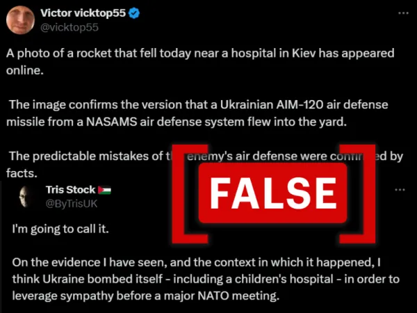 No, Ukraine did not bomb its own children’s hospital in Kyiv