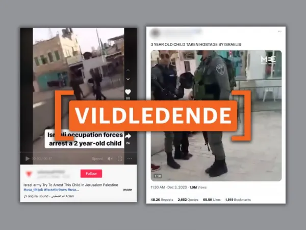 Palæstinensisk barn tilbageholdes af betjente i gammel video, der deles som ny