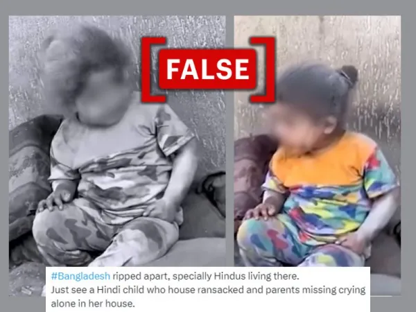 Video from Gaza shared as 'Hindu child caught in violence' in Bangladesh