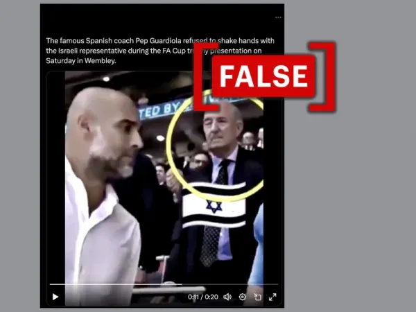 Video doesn't show Pep Guardiola ignoring an 'Israeli representative' at a match