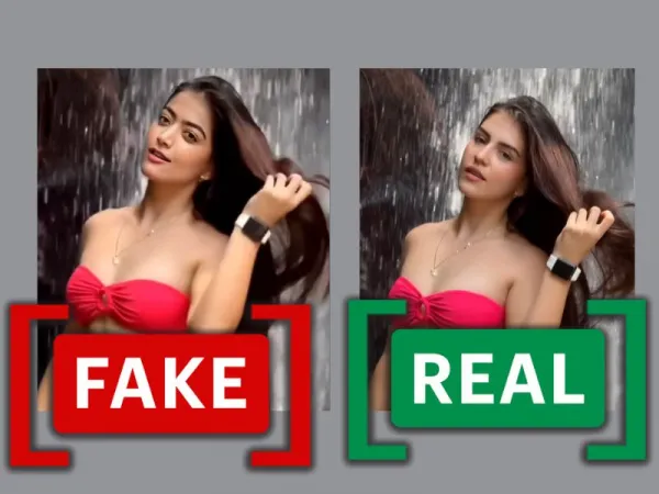 Video showing actor Rashmika Mandanna in a red bikini is a deepfake