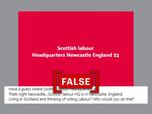 No, the Scottish Labour Party is not headquartered in England