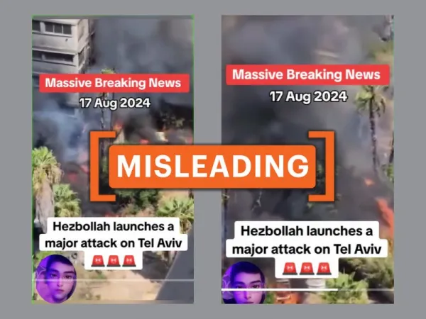 Video of fire in Tel Aviv shared with false claim it shows aftermath of Hezbollah attack