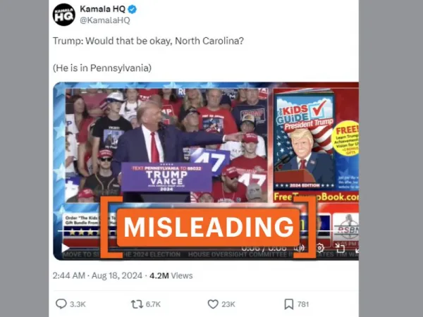 Video shared with false claim that Trump was confused over where he was at a rally