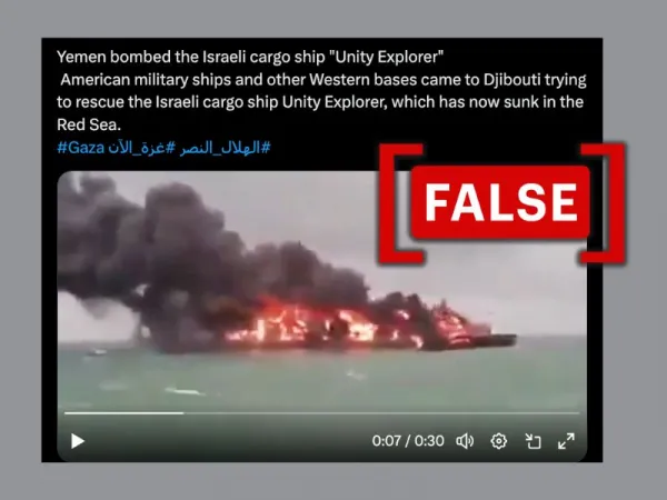 Video of a Sri Lankan ship shared to claim Yemen bombed an Israeli ship