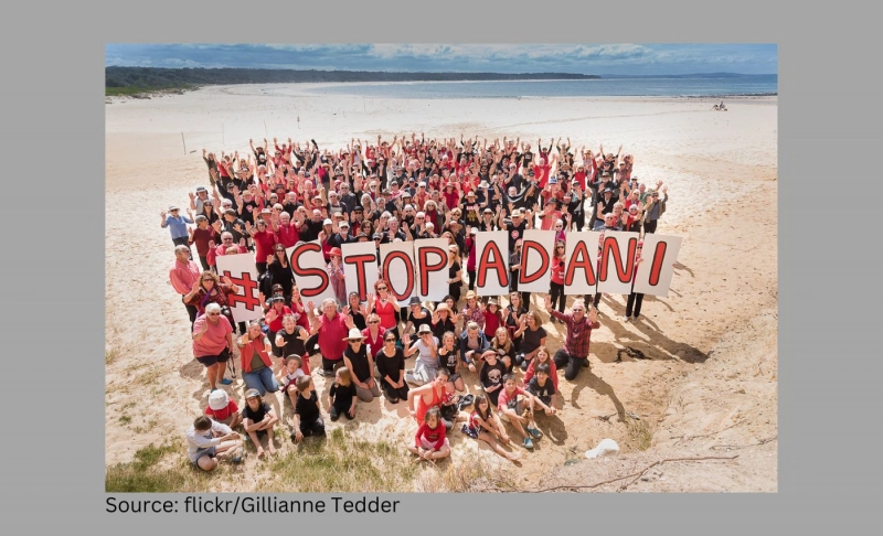 Misleading: Photo captures a recent protest in Australia against the Adani group of companies.