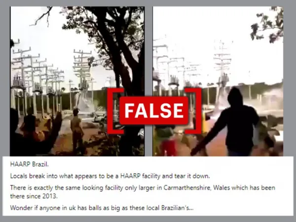 No, video does not show a HAARP facility being attacked in Brazil