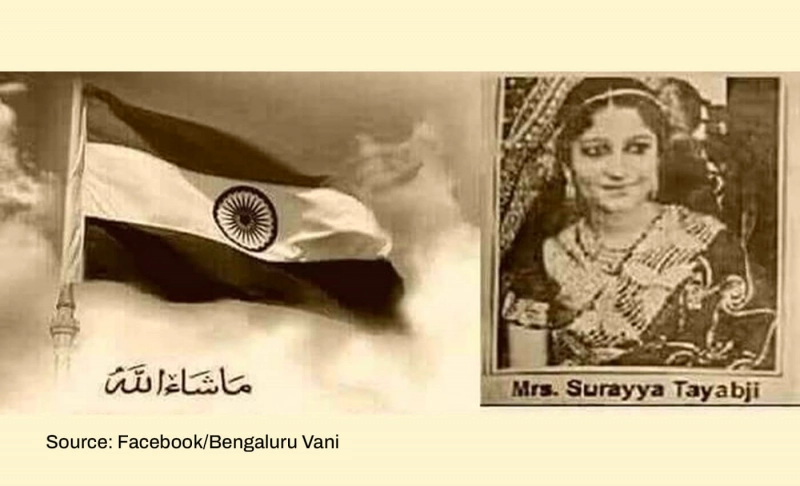 Misleading: The Indian national flag was designed by Muslim woman Surayya Badruddin Tyabji.