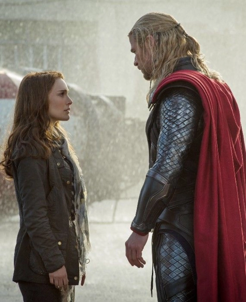 True: Chris Hemsworth's wife replaced Natalie Portman during the final kissing scene in Thor: The Dark World.