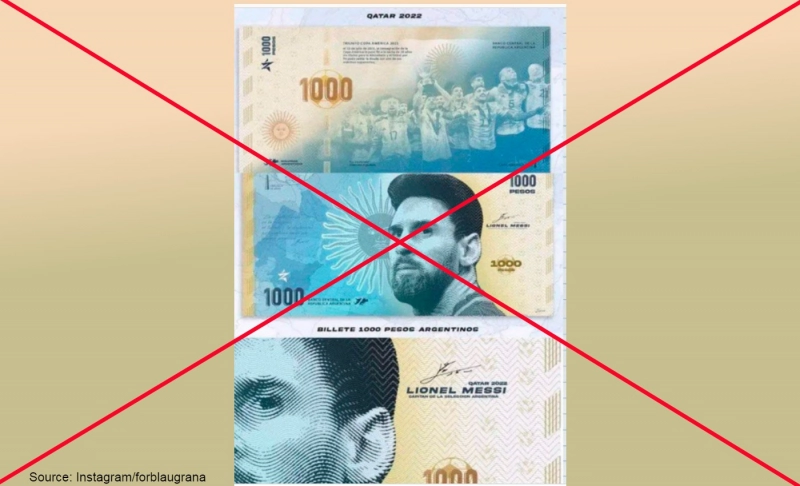 False: Argentina released a 1000 peso commemorative note featuring Lionel Messi after winning the 2022 World Cup.