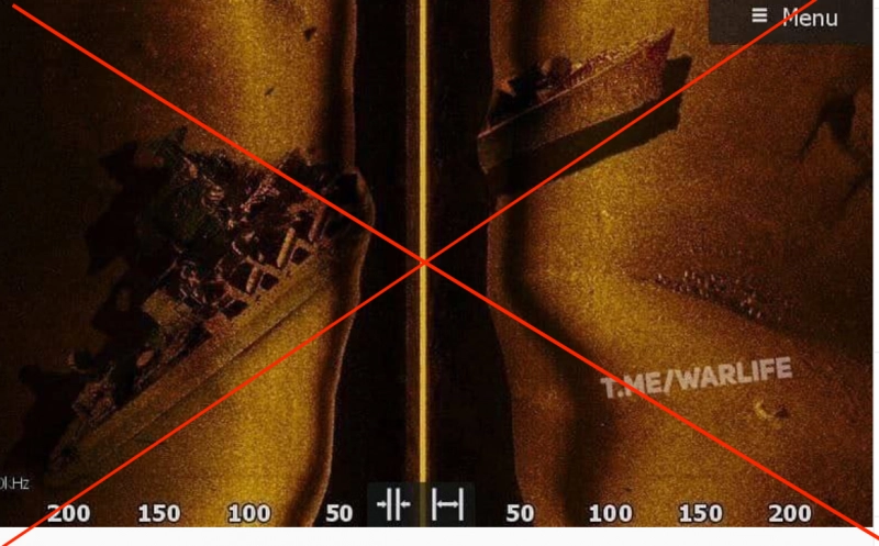 False: This image shows the sunken Russian warship Moskva.