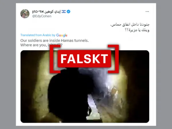 "Hamas-tunnel" visade sig vara svensk bunker