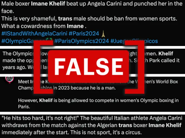 No, Algerian Olympic boxer Imane Khelif is not a transgender woman