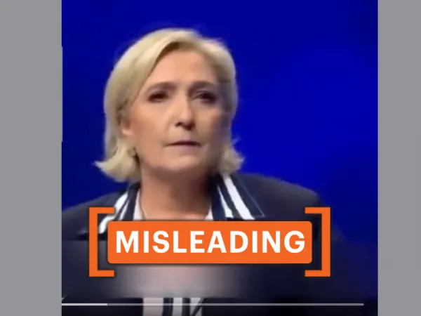 2017 French presidential campaign speech from Marine Le Pen shared as recent following EU elections