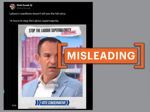 Rishi Sunak shares misleading political advert featuring Martin Lewis