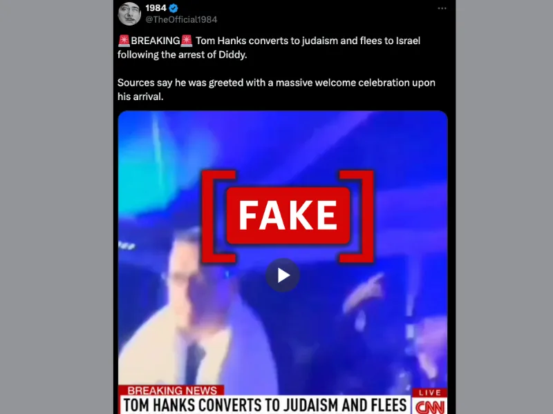 Screenshot of the social media post attributing the fake headline to CNN.